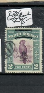 NORTH BORNEO SG336    2C  BIRD  LATE FEE CANCEL    VFU     P0814A H