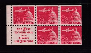 1962 Airmail booklet pane untagged Sc C64b MNH slogan 3  (M