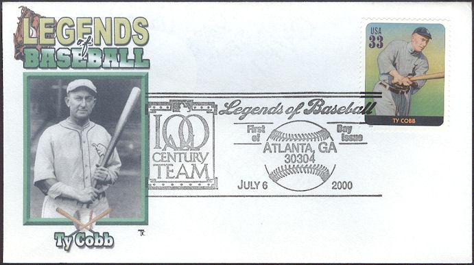 #3408d Ty Cobb Therome FDC