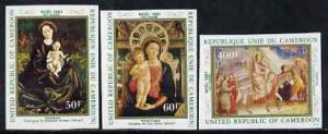 Cameroun 1981 Christmas Paintings imperf set of 3 from li...