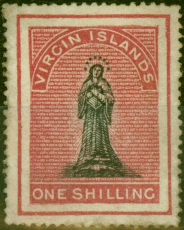 Virgin Islands 1868 1s Black & Rose-Carmine SG21 Fine MM-Variant 7