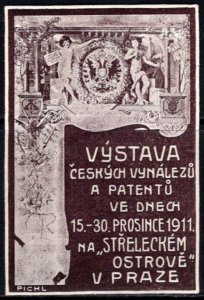 1911 Czechoslovakia Poster Stamp Exhibition Of Czech Inventions And Patents