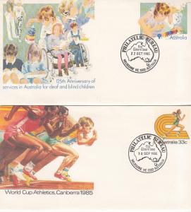 Australia - Two FDC Postal Stationery 1985