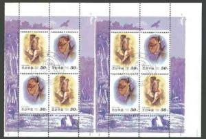 North Korea 2000 Primates joined pair of m/sheets from un...