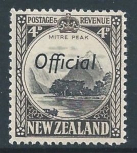 New Zealand #O67 NH 4p Mitre Peak Ovptd. Official