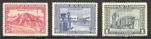 El Salvador Scott C99-101 Unused LHOG - 1946 Places and Culture - SCV $2.40