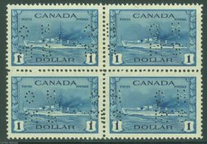 CANADA  SCOTT#O262  BLOCK OHMS PERFIN   MINT NEVER  HINGED FULL ORIGINAL GUM