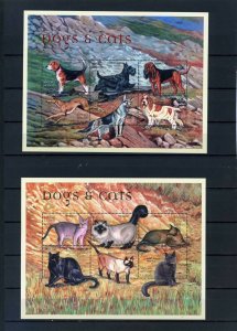 SIERRA LEONE 2000 FAUNA/CATS & DOGS 4 SHEETS OF 6 STAMPS MNH