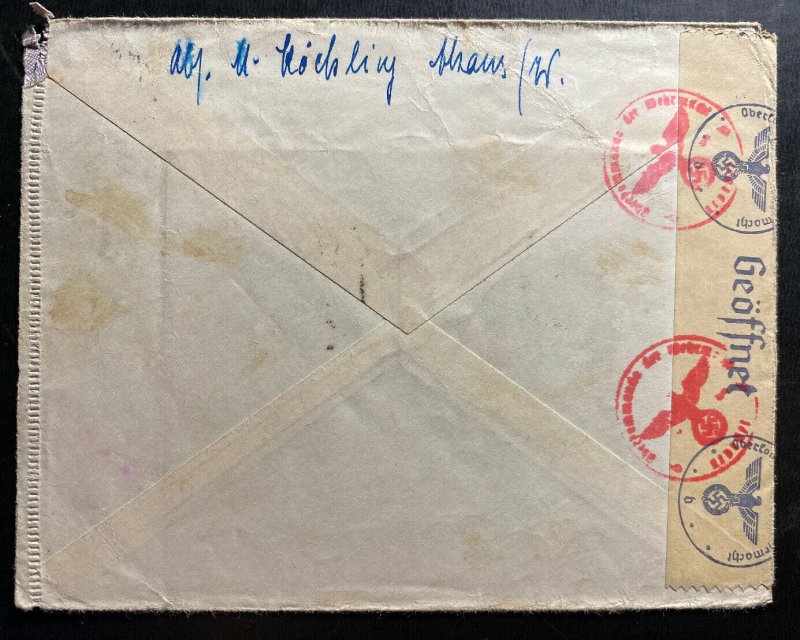 1942 Munster Germany Censored Cover To Prisoner Of War POW Dehra Dun India