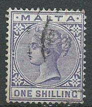 Malta SG 29   1/- Pale Violet FU