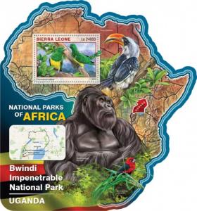 SIERRA LEONE 2016 SHEET NATIONAL PARK UGANDA WILDLIFE srl16518b