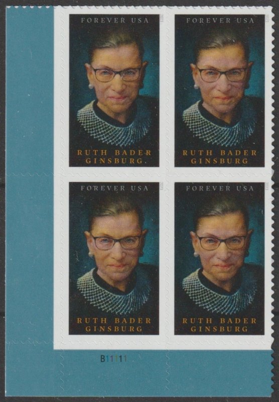 USA 5821 (66c) Ruth Bader Ginsburg 2023 MNH plate block