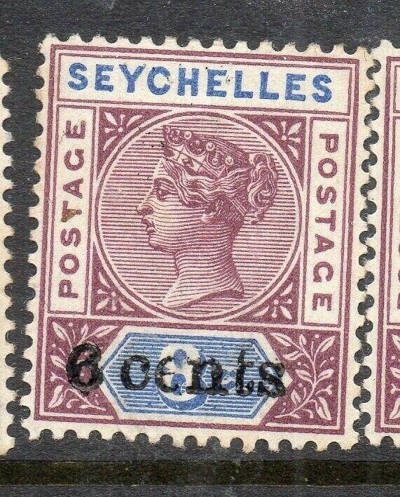 Seychelles 1901 Early Issue Fine Mint Hinged 6c. Surcharged 308994