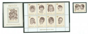 Rwanda #923-925 Unused Souvenir Sheet