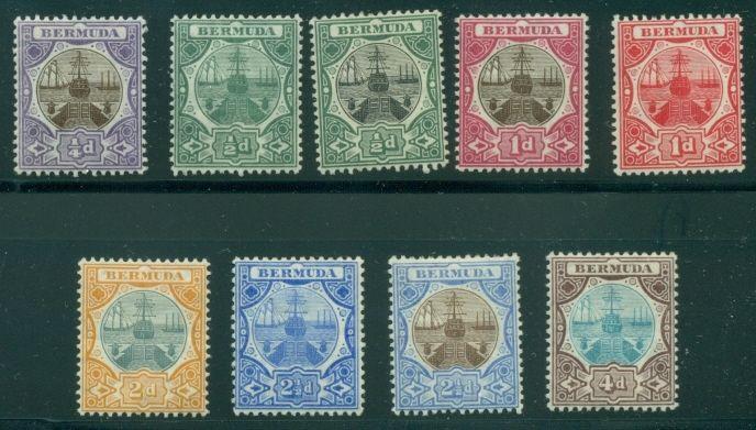 BERMUDA #31-9 Dry Dock Issue, complete set, og, LH, VF, Scott $196.25