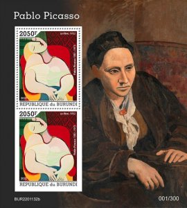 BURUNDI - 2022 - Pablo Picasso - Perf 2v Souv Sheet - Mint Never Hinged