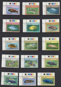 Malawi #427-41 MNH set, various fish, issued 1984