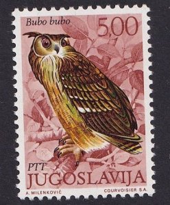 Yugoslavia   #1106  MNH 1972  birds 5d eagle owl