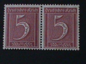 ​GERMANY-1921-SC#137- NUMERAL OF VALUE STAMPS -MNH PAIR-VF-103 YEARS OLD