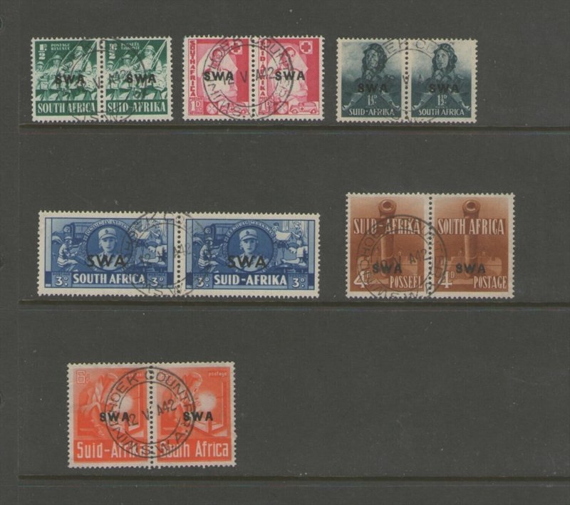 South West Africa 1941 Sc 135-7,139-41 FU