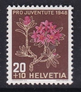 Switzerland  #B181  MNH 1948 Pro Juventute  20c flowers