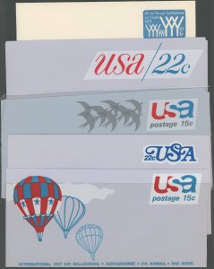 USA Cut Squares, Entires, Postal Cards, Aerogrammes Assortment - Cat $???