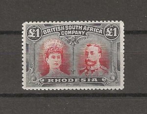RHODESIA 1910/1SG 165 MINT