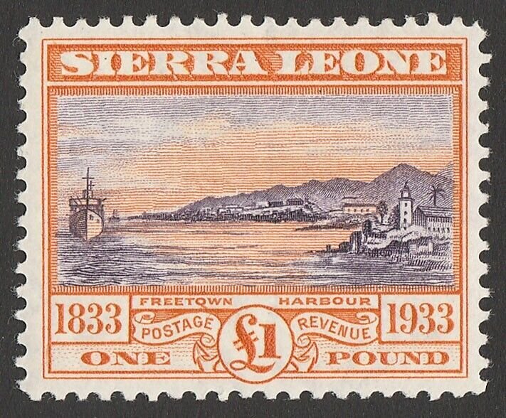 SIERRA LEONE 1933 Wilberforce £1 violet & orange. MNH **. Rare.