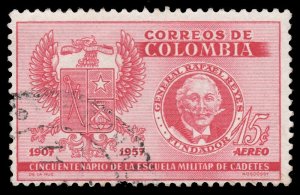 COLOMBIA YEAR 1957 AIRMAIL STAMP SCOTT # C299. USED. # 3