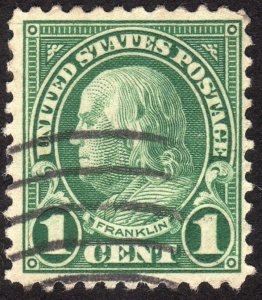 1923, US 1c, Benjamin Franklin, Used, Sc 552