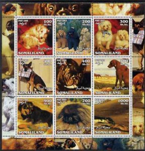 SOMALILAND - 2002 - Dogs - Perf 9v Sheet - M N H - Private Issue