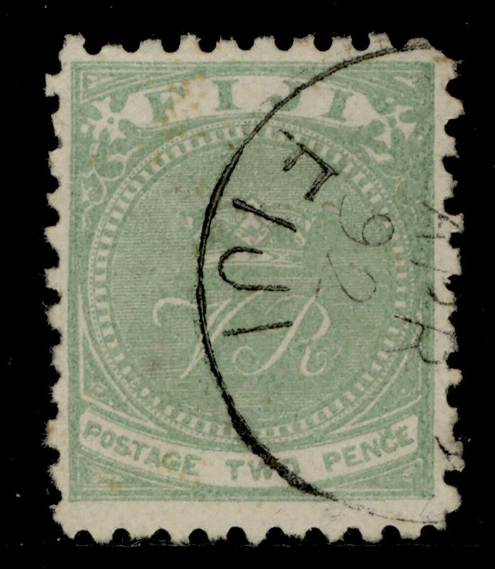 FIJI QV SG40, 2d yellow-green, FINE USED. CDS 