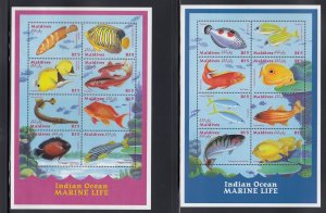 Maldives 2484-5 Marine Life Sheets mnh