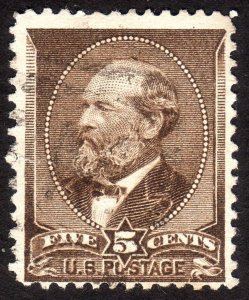 1882, US 5c, Garfield, Used, Sc 205