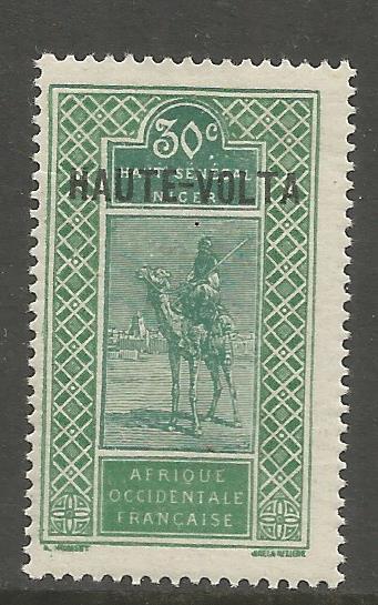 BURKINA FASO  19  MINT HINGED,  STAMP TYPES OF UPPER SENEGAL OVPT IN RED