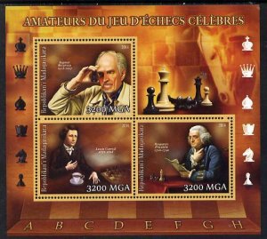 MADAGASCAR - 2014 - Celebrity Chess Players - Perf 3v Sheet #1-MNH-Private Issue