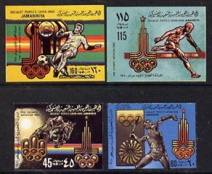 Libya 1979 Pre Olympics (1980 Moscow) imperf set of 4 wit...