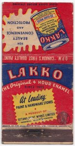 Canada Revenue 3/10¢ Excise Tax Matchbook LAKKO ENAMEL