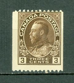 CANADA 1921 GEO V #134 COIL  MINT NO THINS...$6.00