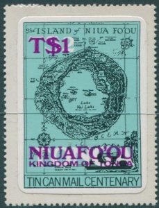 Niuafo'ou 1983 SG15 $1 on $2 Map mauve ovpt MNH