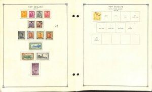 New Zealand Stamp Collection on 20 Scott International Pages, 1855-1955 (CP)