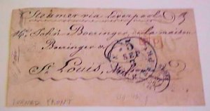 US 96 UNLISTED in VANDER LINDEN 1856 MR 22 NY CALAIS TPO STAMPS REMOVED