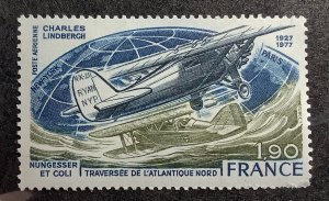 France 1977 Scott C49 MH - 1.90fr, Crossing North Atlantic, Charles Lindbergh