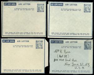 Palestine, Aerograms, 1944-47, three, including Kessler 1 x2 & 2, Very Fine.
