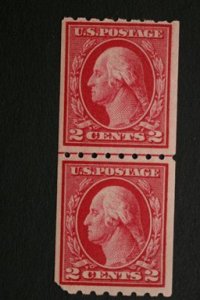 United States #411 2 Cent Washington Coil Line Pair MNH 1912