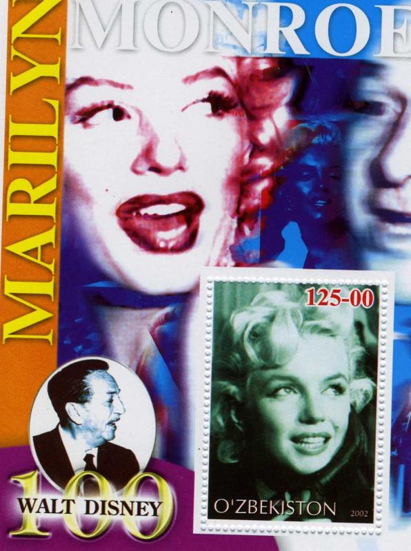 Uzbekistan 2002 MARILYN MONROE s/s Perforated Mint (NH)