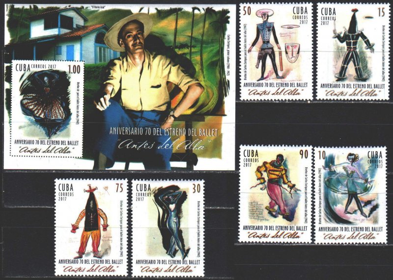 Cuba. 2017. 6236-41, bl348. 70 years of ballet Antes del Alba. MNH.