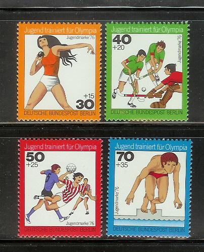 Germany Berlin 9NB124-9NB127 Set MNH Shot Put, Hockey (E)