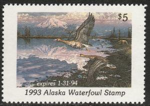 U.S.-ALASKA 9, STATE DUCK HUNTING PERMIT STAMP. MINT, NH. VF