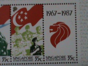 ​SINGAPORE-1987-SC#507-NATIONAL SERVICE 20TH ANNIVERSARY -MNH S/S-VF-LAST ONE